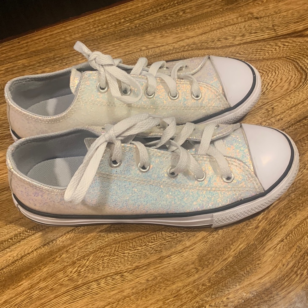 Girls' Converse Chuck Taylor All Star Glitter Low Sneaker size 3